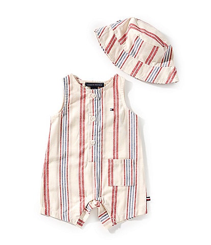 Tommy Hilfiger Baby Boys Sleeveless Striped Woven Shortall