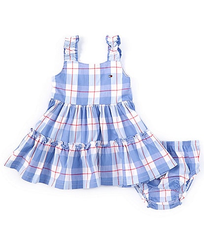 Tommy Hilfiger Baby Girls 12-14 Months Sleeveless Plaid Fit & Flare Dress