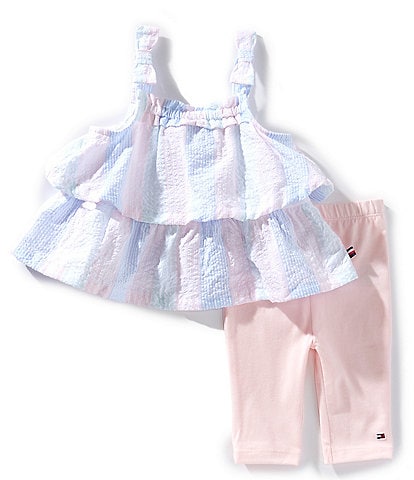 Tommy Hilfiger Baby Girls 12-24 Month Tiered 2-Piece Capri Set