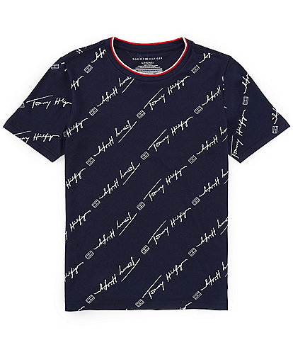 Tommy Hilfiger Big Boys 8-20 Short-Sleeve Allover-Scripted-Logo T-Shirt
