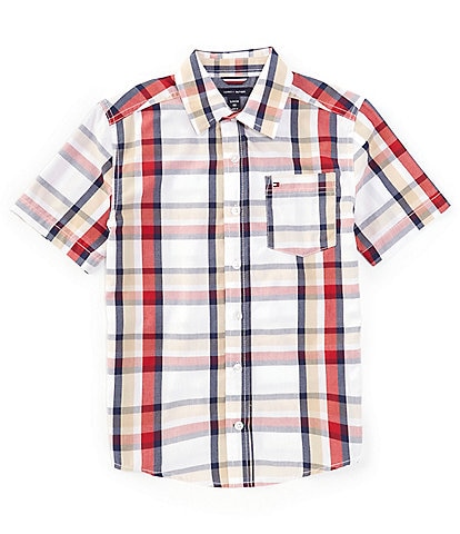 Tommy Hilfiger Big Boys 8-20 Short Sleeve Global Plaid Shirt