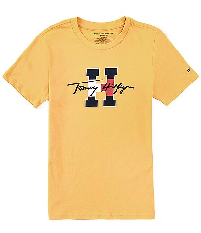 Tommy Hilfiger Big Boys 8-20 Short Sleeve Script Logo Graphic T-Shirt