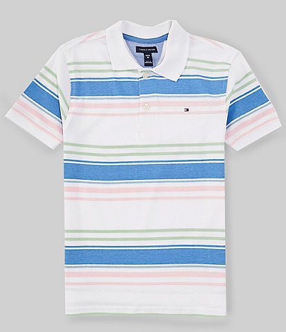 Tommy Hilfiger Big Boys 8-20 Short Sleeve Striped Wordmark Polo Shirt