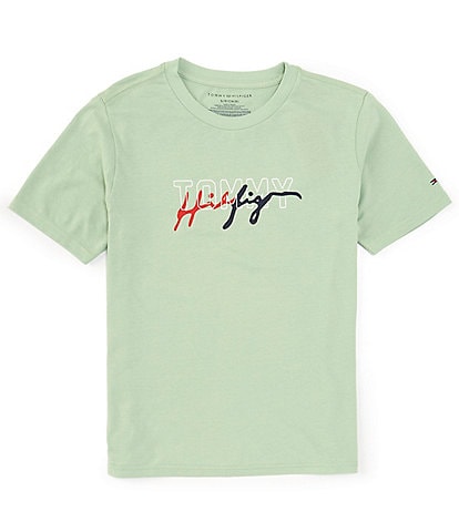 Tommy Hilfiger Big Boys 8-20 Short Sleeve Tangle Signature Logo T-Shirt
