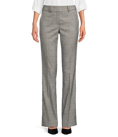 Tommy Hilfiger Checked Plaid Print Bootcut Trouser Pants