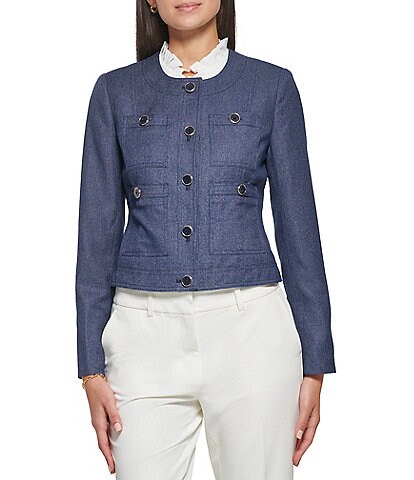 Tommy Hilfiger Cropped Button Down Jacket