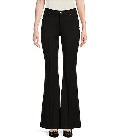 Free People Dance At Dusk Printed Mid Rise Exaggerated Wide Leg Pants
