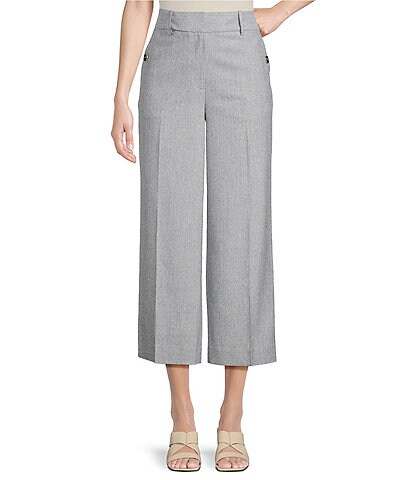 Tommy Hilfiger Flat Front Wide Leg Coordinating Cropped Pants
