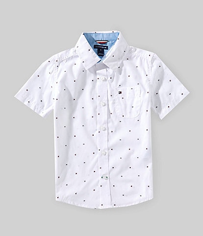Tommy Hilfiger Little Boys 2T-7 Short-Sleeve Flag Printed Woven Shirt