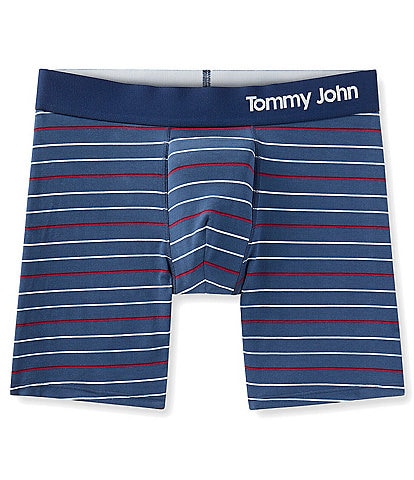 Tommy John Cool Cotton Americana Simple Stripe 6#double; Inseam Boxer Briefs