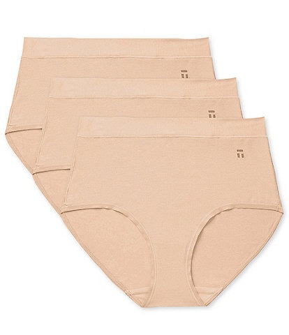 Tommy John Cool Cotton Moisture-Wicking High-Rise Brief Panties 3-Pack