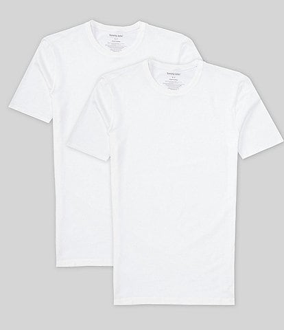 Tommy John Cool Cotton Short Sleeve Slim Fit Undershirt Solid 2-Pack