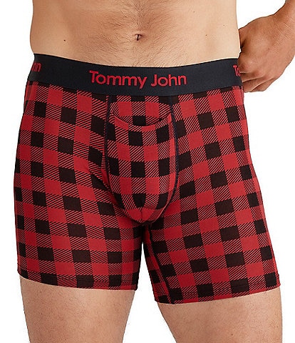 Tommy John Second Skin Buffalo Check 6#double; Inseam Boxer Briefs