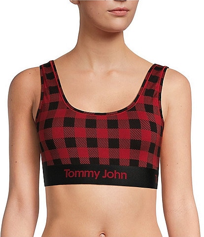 Tommy John Second Skin Checkered Scoop Neck Bralette