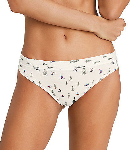 Tommy John Second Skin Ski Mountain Print Thong