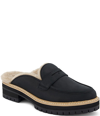 TOMS Cara Faux Fur Lined Lug Loafer Mules