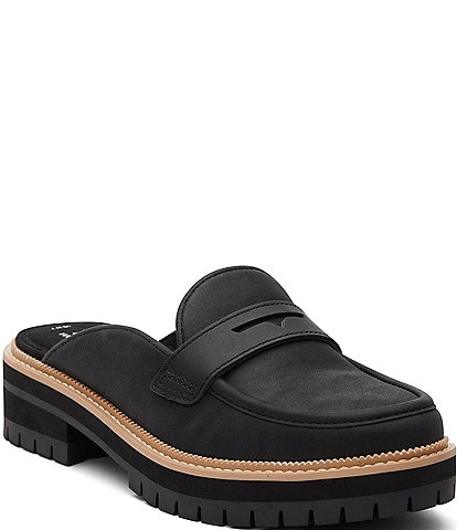 TOMS Cara Leather Penny Loafer Mules