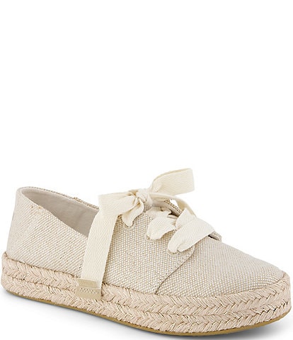 TOMS Carolina Glimmer Slub Espadrille Lace Up Sneakers