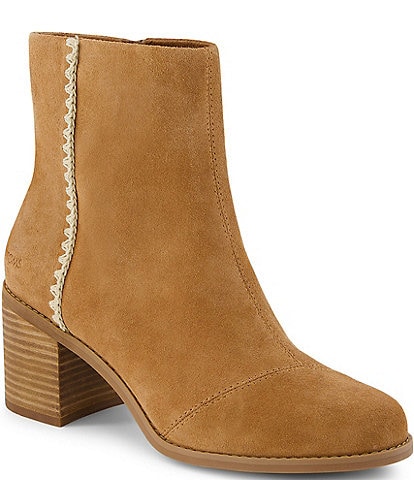 TOMS Evelyn Suede Heeled Booties