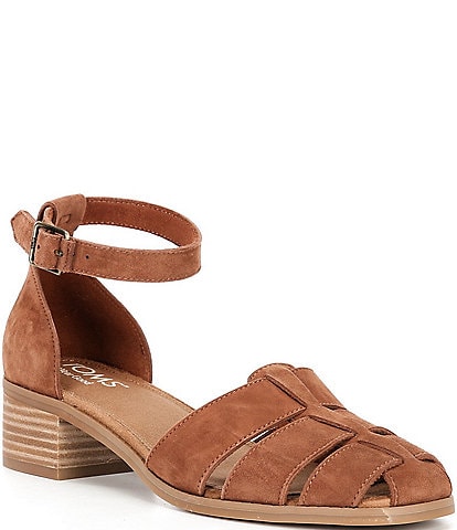 TOMS Jaclyn Suede Block Heel Fisherman Pumps