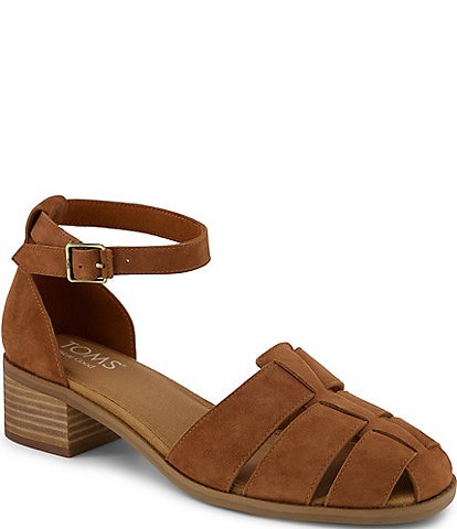 TOMS Jaclyn Suede Block Heel Fisherman Pumps