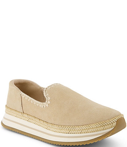 TOMS Jocely Suede Deco Stitch Slip On Espadrille Sneakers