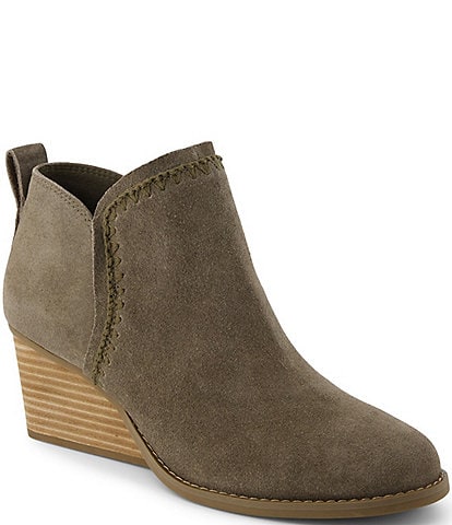 TOMS Kaia Suede Wedge Booties