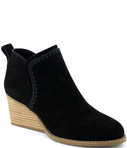 TOMS Kaia Suede Wedge Booties