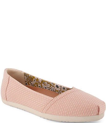 TOMS Women's Alpargata Chambray Dot Ballet Flats