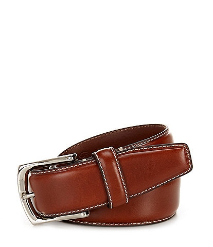 Torino Leather Company Stitched Edge Italian Leather Belt
