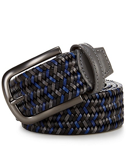 Torino Leather Company Braided Italian Woven Stretch Leather Belt