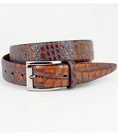 Torino Leather Company Embossed Gator Italian Calf Leather Belt