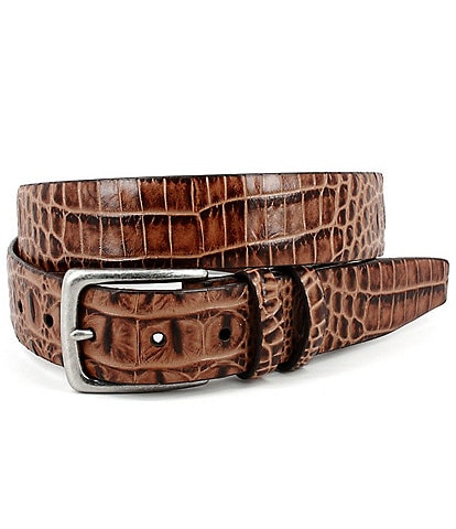 Torino Leather Company Embossed Hornback Croc Belt