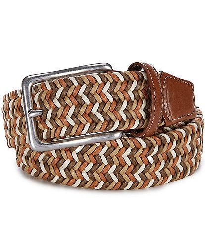 Torino Leather Company Italian Braided Woven 1 3/8#double; Stretch Belt