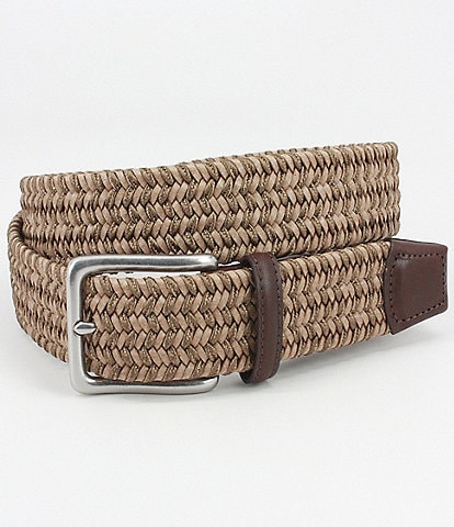 Torino Leather Company Italian Woven Leather & Rayon Belt