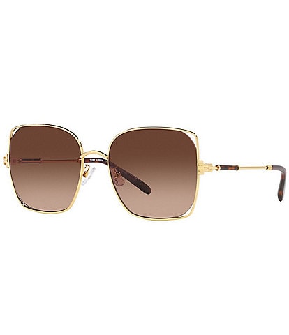 Tory Burch Women's 0TY6097 55mm Gradient Gold Polarized Square Sunglasses