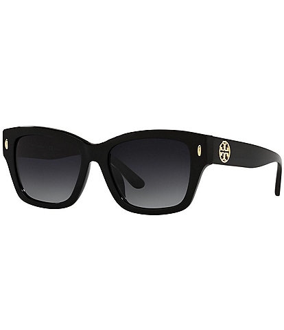 Tory Burch Women's 0TY7167U 53mm Gradient Black Polarized Rectangle Sunglasses