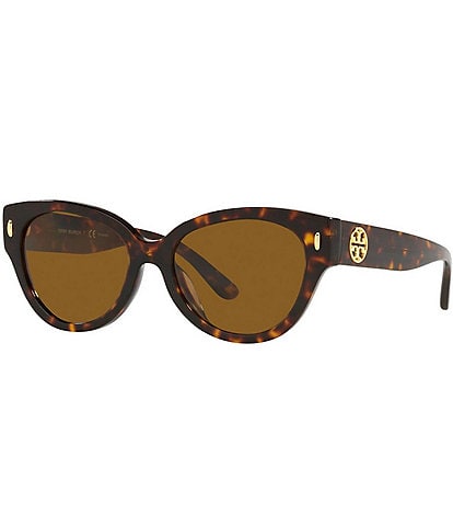 Tory Burch Women's 0TY7168U 52mm Tortoise Polarized Cat Eye Sunglasses