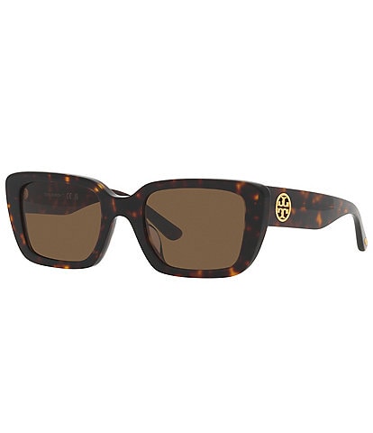 Tory Burch Women's 0TY7190U 51mm Dark Tortoise Rectangle Sunglasses