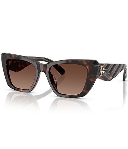 Tory Burch Women's TY7216U 52mm Polarized Tortoise Cat Eye Sunglasses