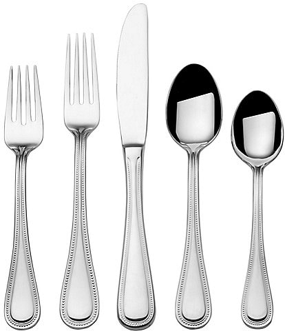 Towle Silversmiths Beaded Antique 45-Piece Stainless Steel Flatware Set