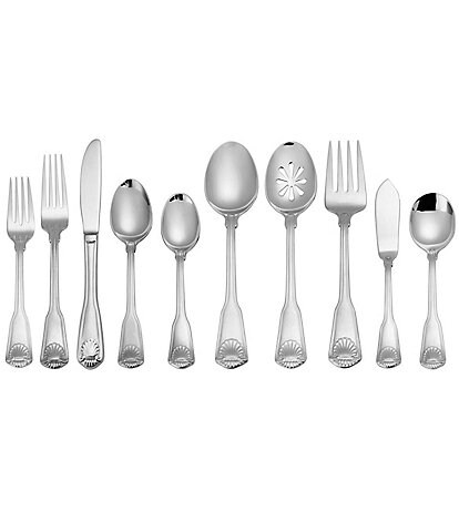 Towle Silversmiths London Shell 45-Piece Stainless Steel Flatware Set