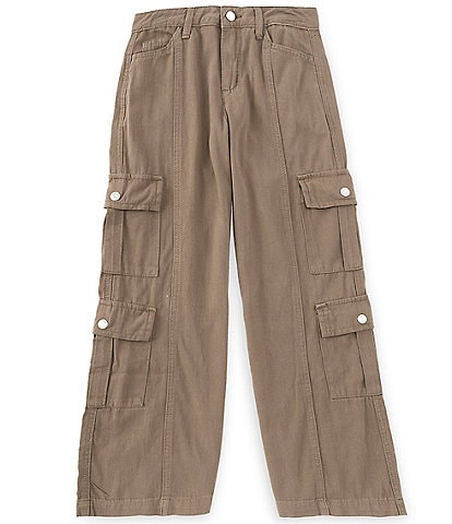 Tractr Big Girls 7-16 Double Cargo Pocket Twill Pants