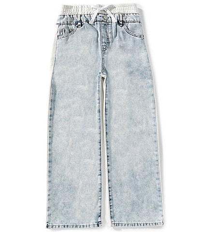 Tractr Big Girls Distressed Denim/Terrycloth Jeans