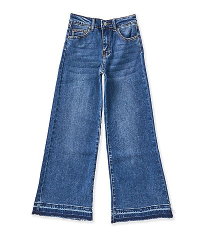 Tractr Big Girls Wide Leg With Release Hem Jeans