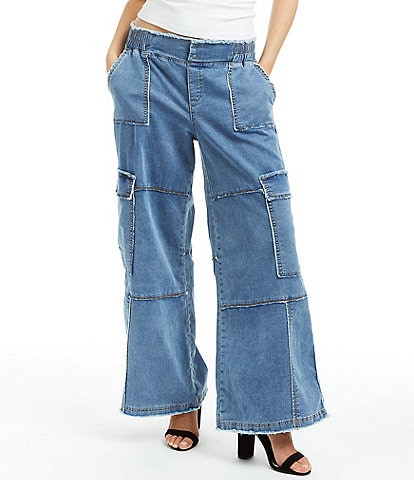 Tractr Blu Cargo Lounge Mid Rise Denim Jeans