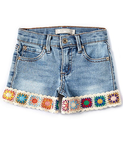 Tractr Little Girls 4-6X Crochet Cuff Shorts