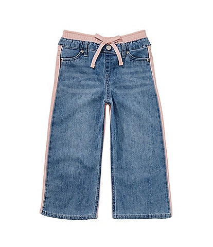 Tractr Little Girls Denim/French Terry Pants