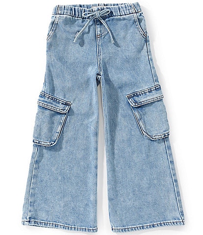 Tractr Little Girls Pull On Cargo Pockets Jeans