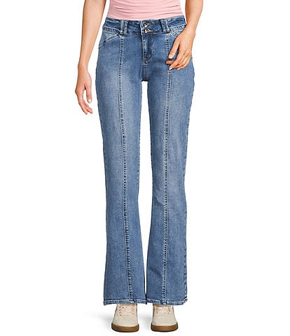 Tractr Tractr Blu Front Seam Medium Indigo Flared Denim Jeans